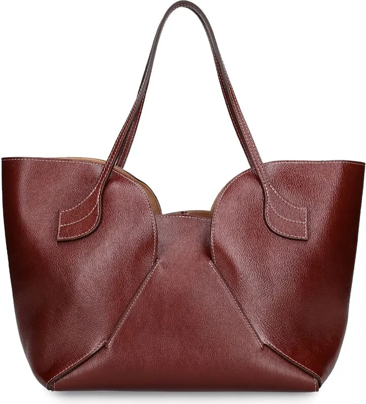 Sepal leather shoulder bag