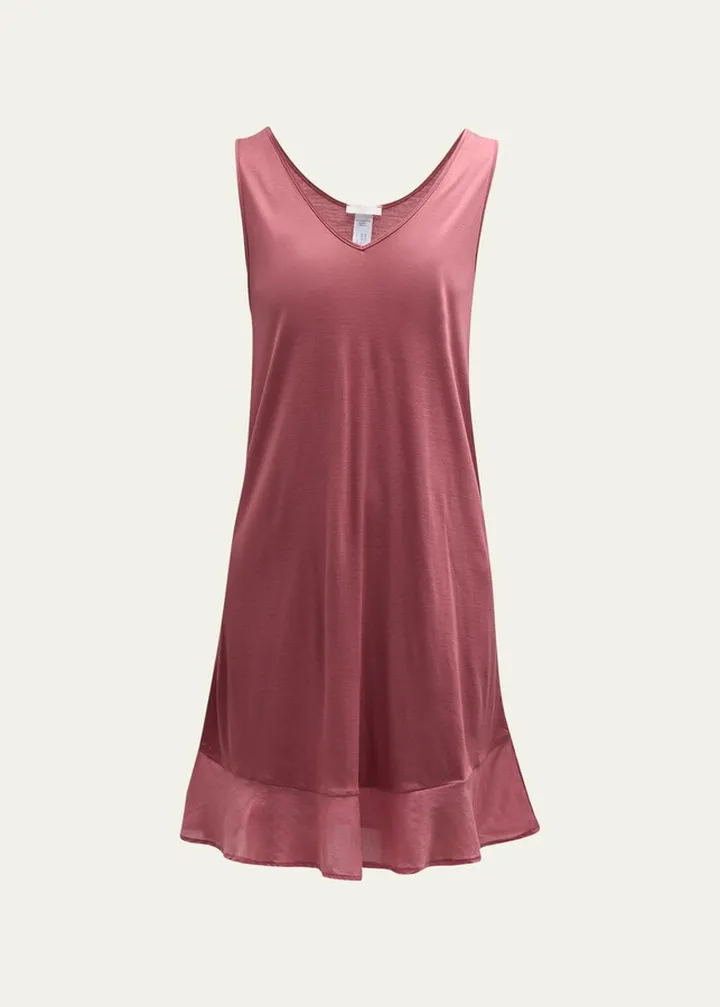 Faye V-Neck Flounce Tank Nightgown