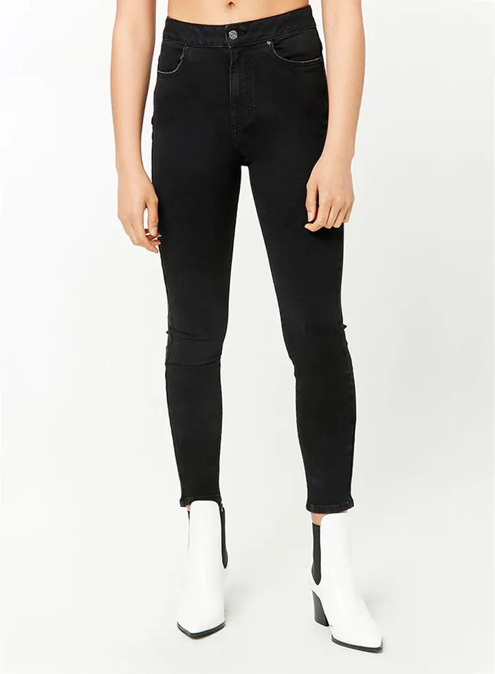 High Rise Skinny Jeans 01-Black