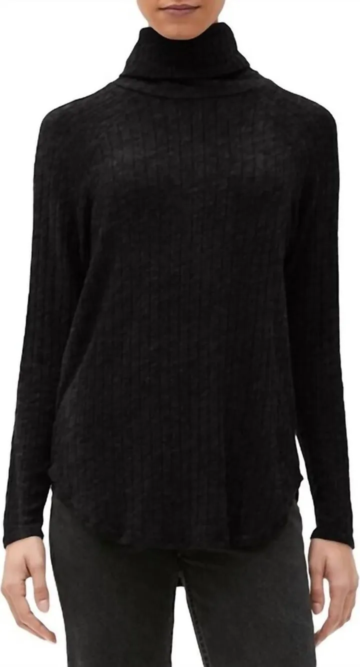 Amelia Turtleneck Tunic in Black
