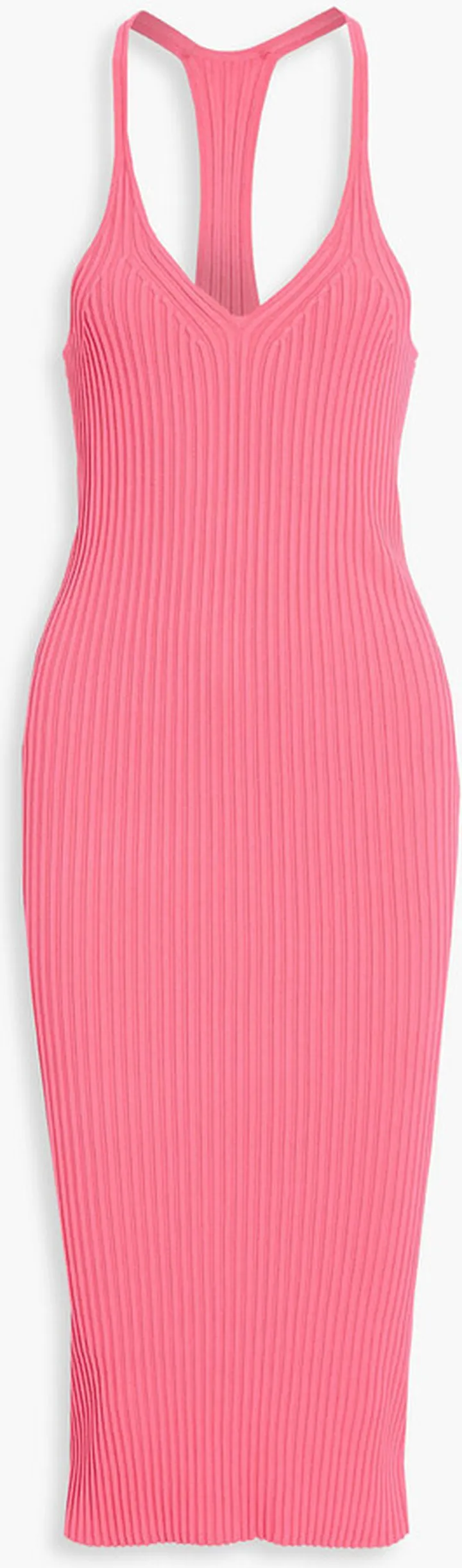 Ribbed-knit midi dress