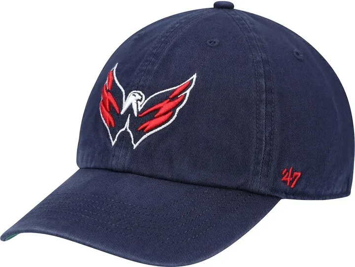 Men's Navy Washington Capitals Logo Franchise Fitted Hat