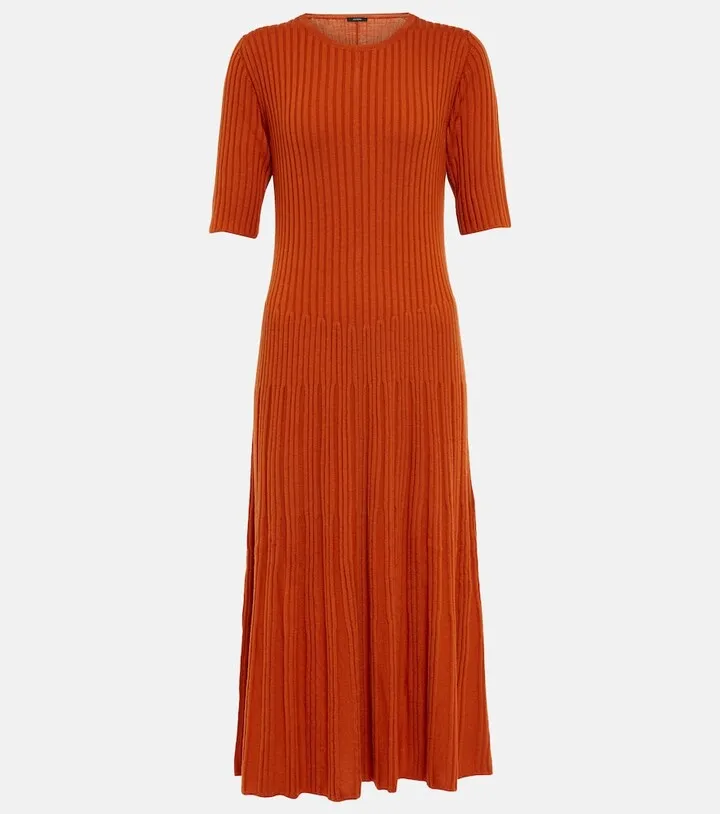 Merinos ribbed-knit midi dress