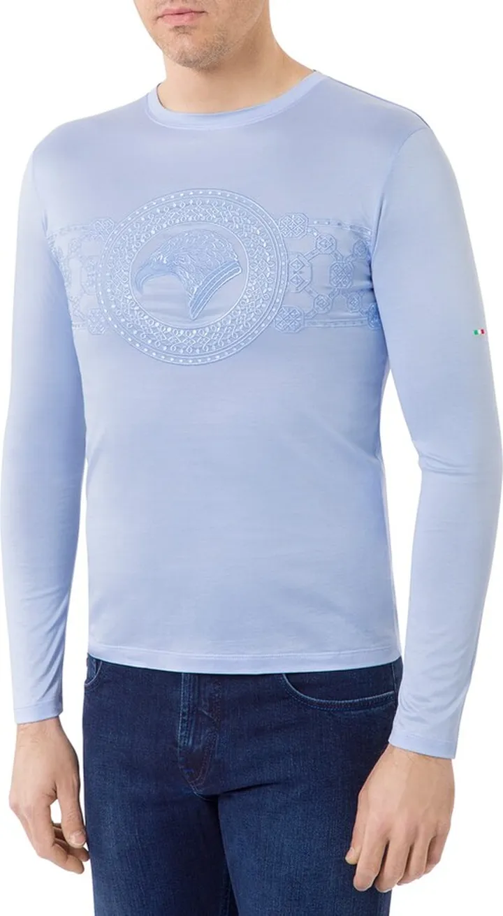 Men's Eagle Embroidered Long-Sleeve T-Shirt