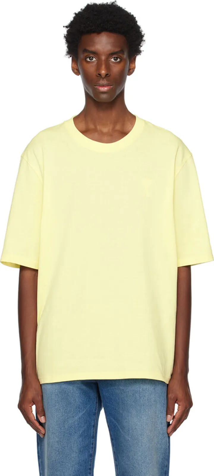 AMI Alexandre Mattiussi SSENSE Exclusive Yellow Ami de Cœur T-Shirt