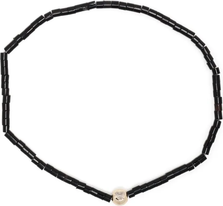 14kt yellow gold Medium Ball diamond beaded bracelet