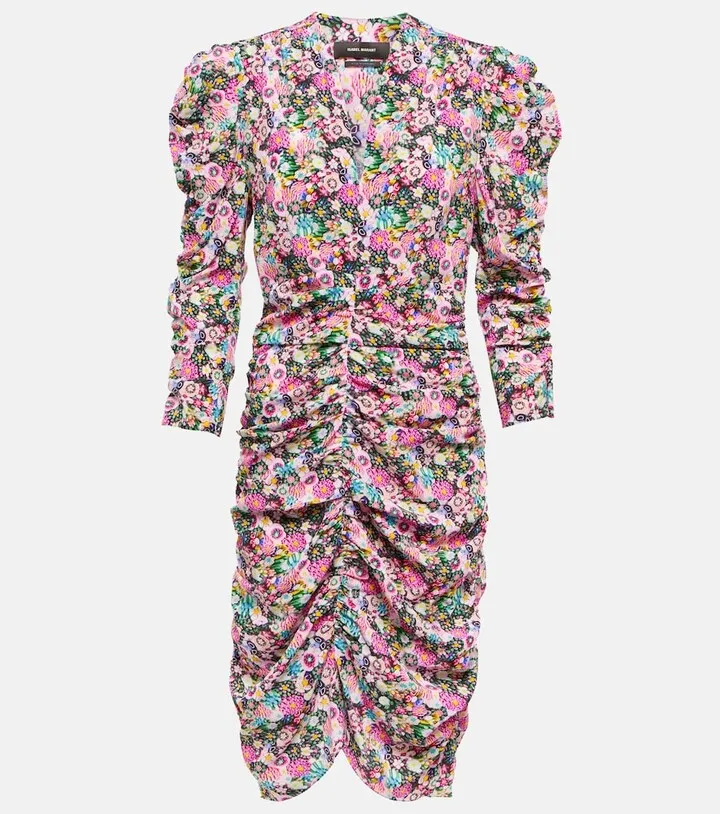 Celina floral silk-blend minidress