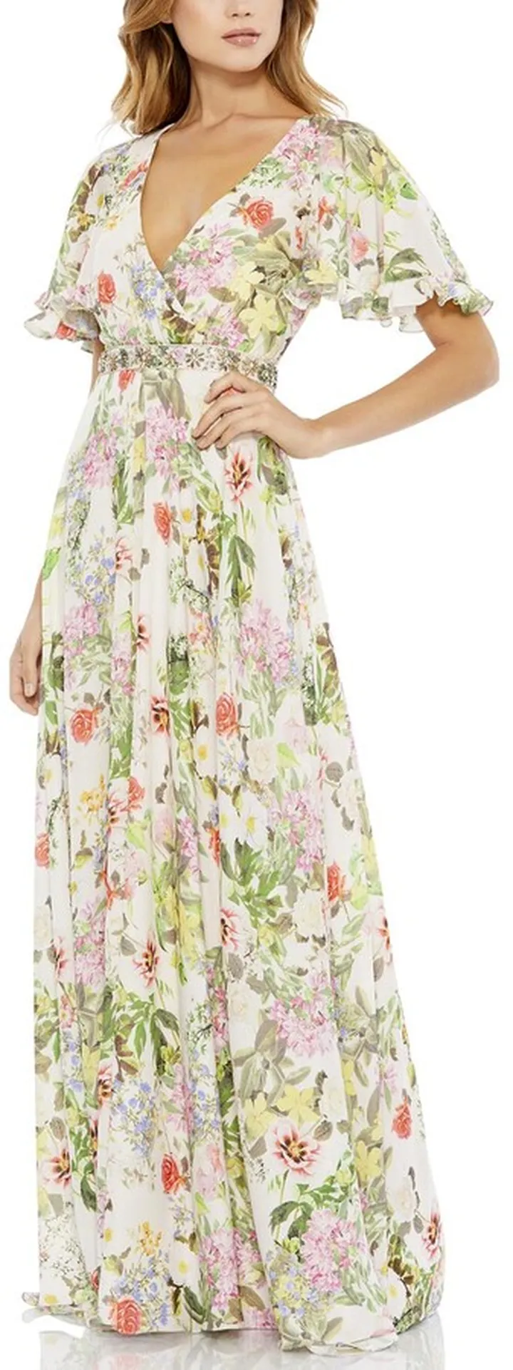 Short Sleeve Sheath Gown
