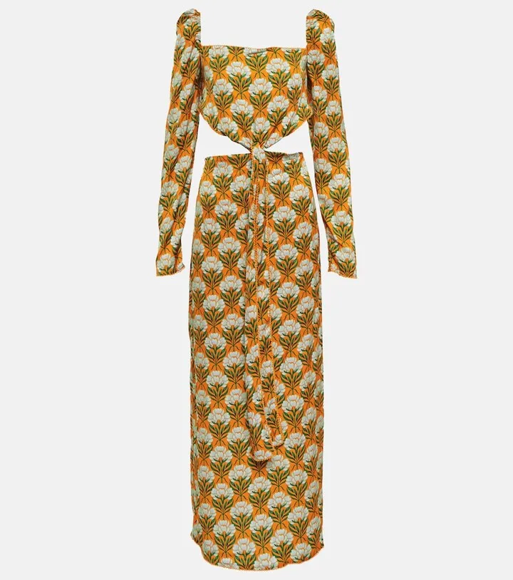 Cuarzo cutout floral maxi dress