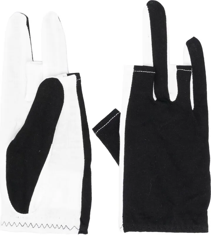 Contrasting Panelled Cotton Gloves
