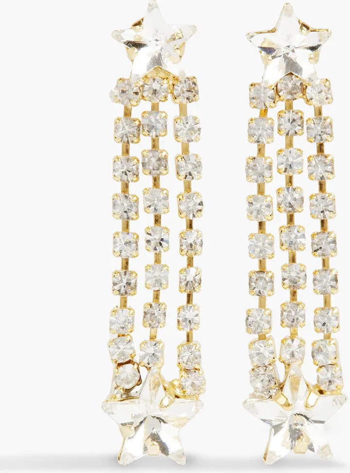 Gold-tone crystal earrings