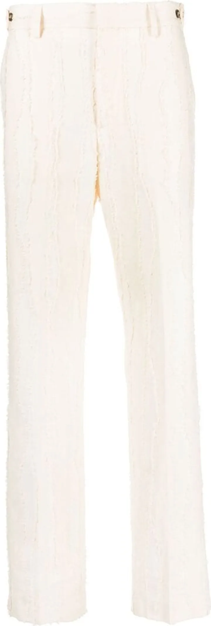 Frayed-Detail Straight-Leg Trousers