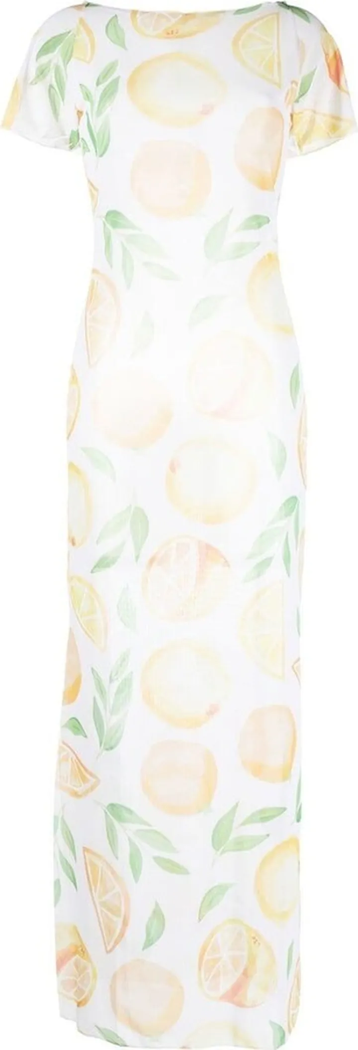 Luna orange-print sheer dress