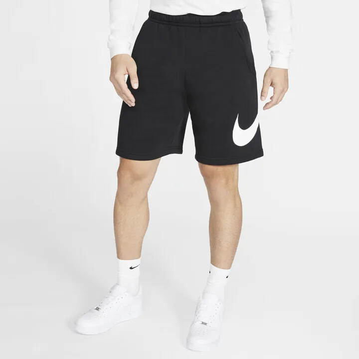 Men's Nike Sportswear Club Graphic Shorts in Black