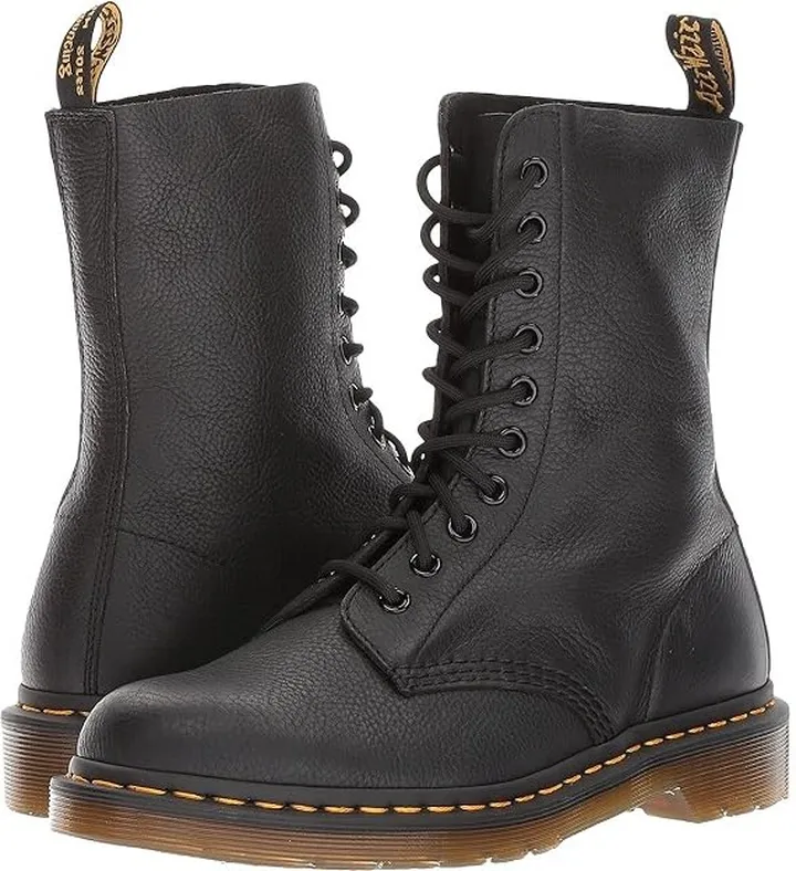 Dr. Martens 1490 10-Eye Boot (Black Virginia) Women's Lace-up Boots