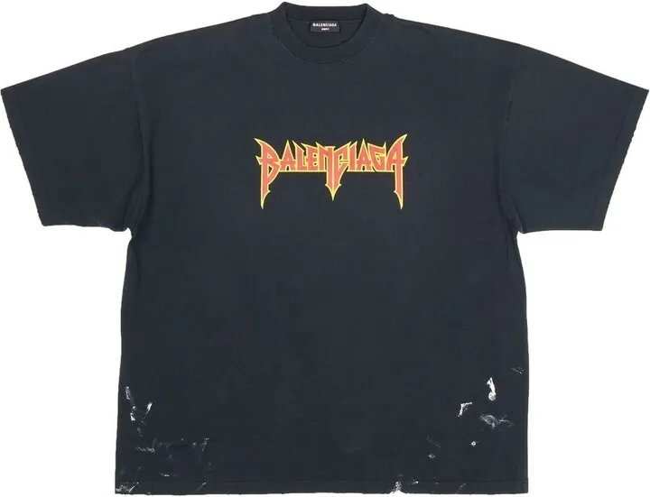 oversized metal logo-print T-shirt