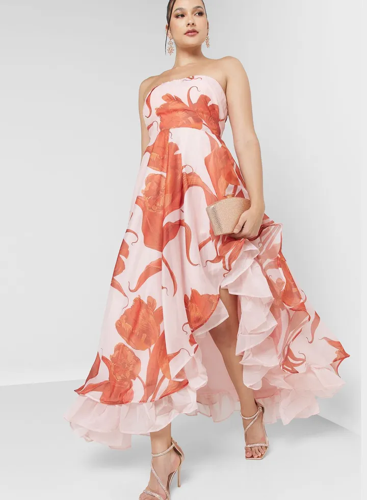 Printed Side Slit Dress