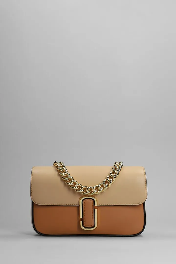 Shoulder Bag In Beige Leather