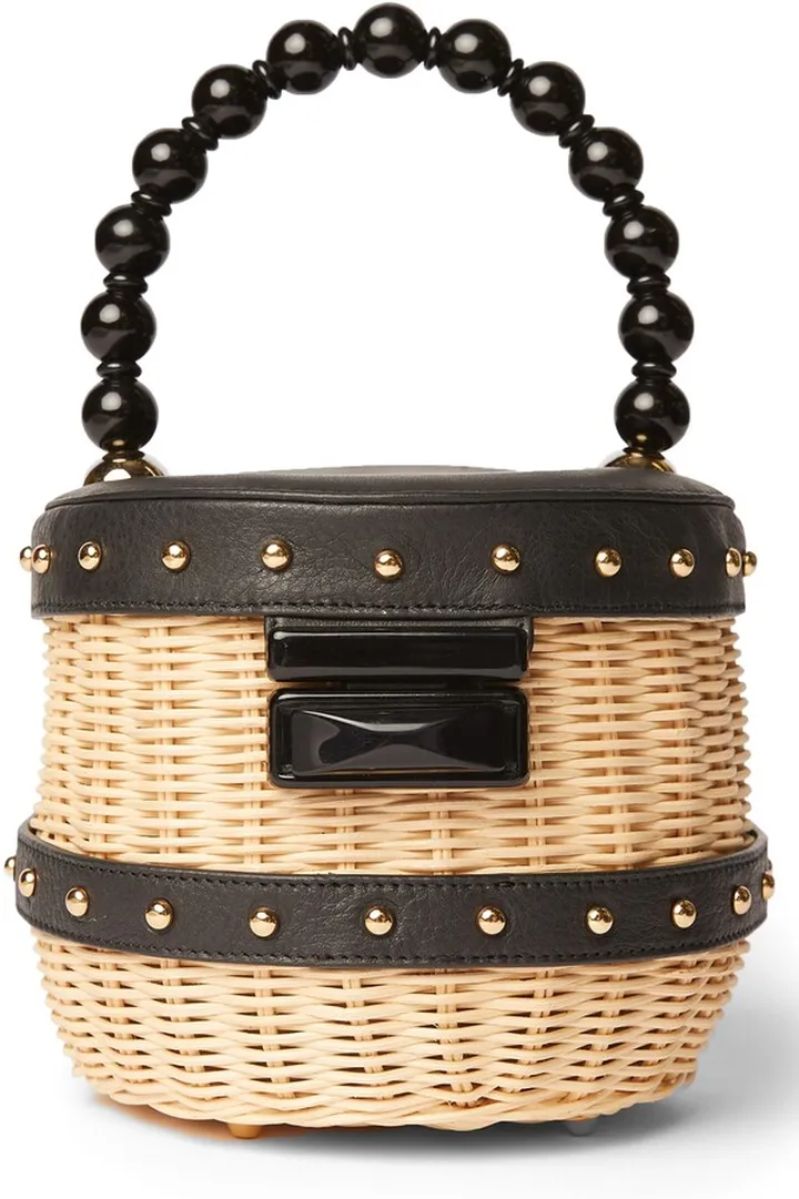 Mason Straw & Leather Bucket Bag