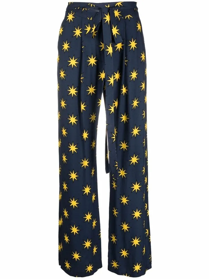 Starry printed straight-leg trousers
