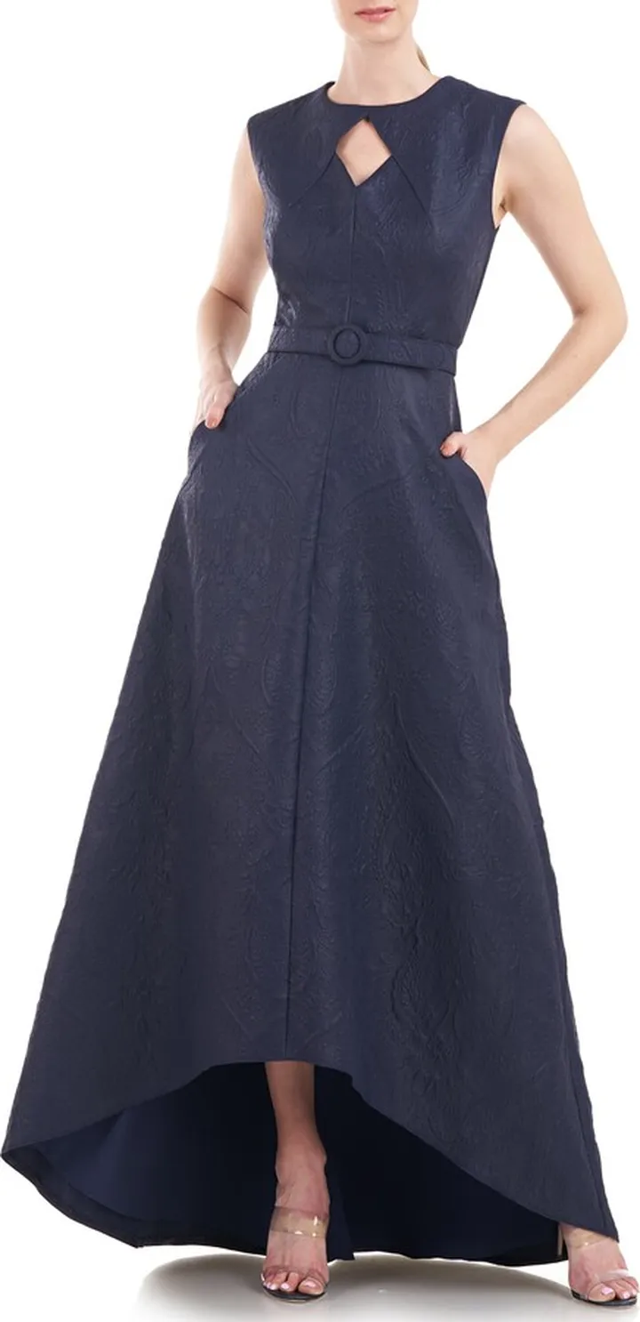 Scout Sleeveless Belted High-Low Gown