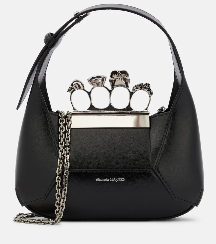 Jewelled leather tote bag