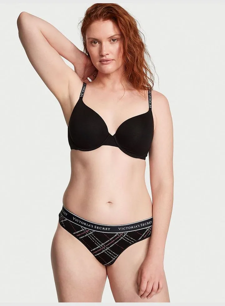 Logo Cotton Thong Panty