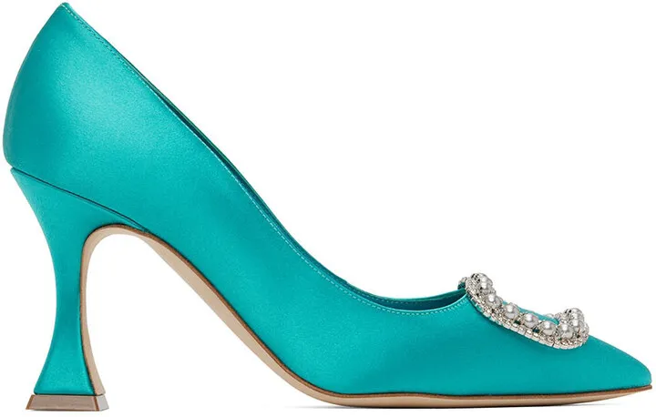 Manolo Blahnik Blue Fabetapump Pumps