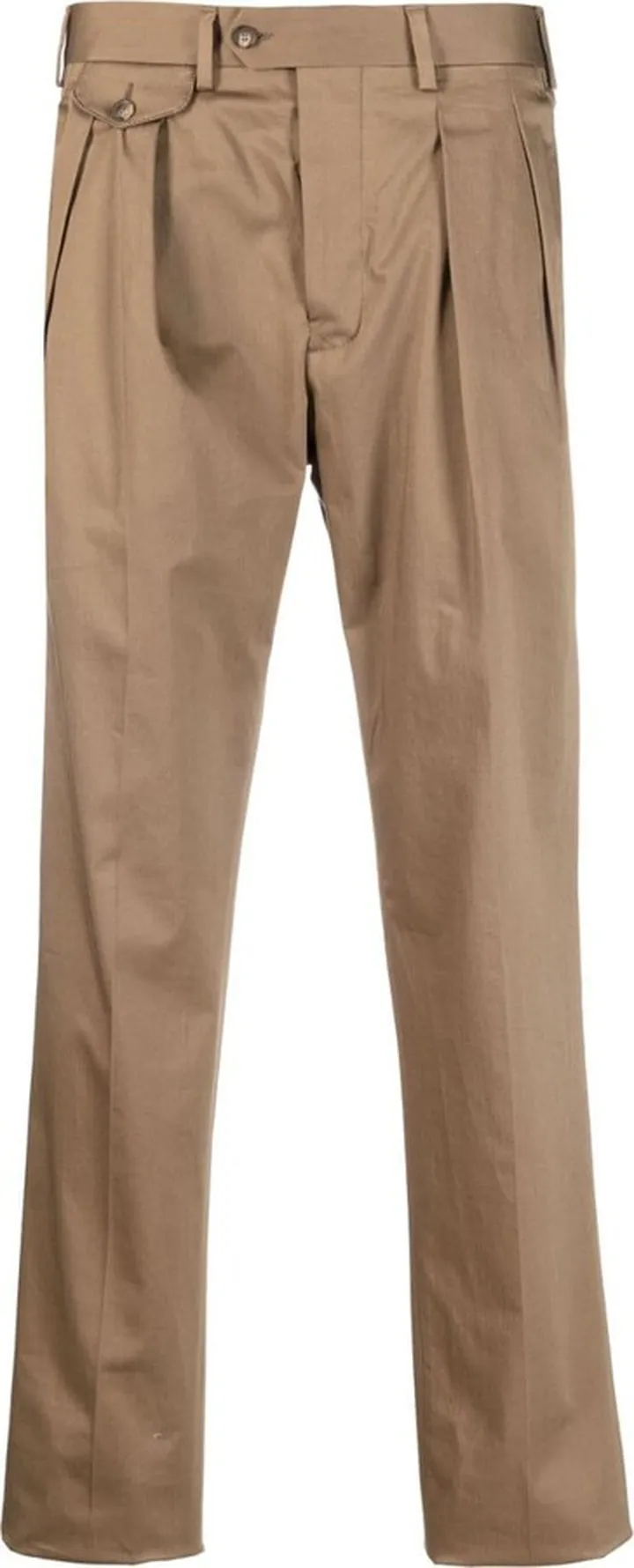 Pleated Straight-Leg Trousers