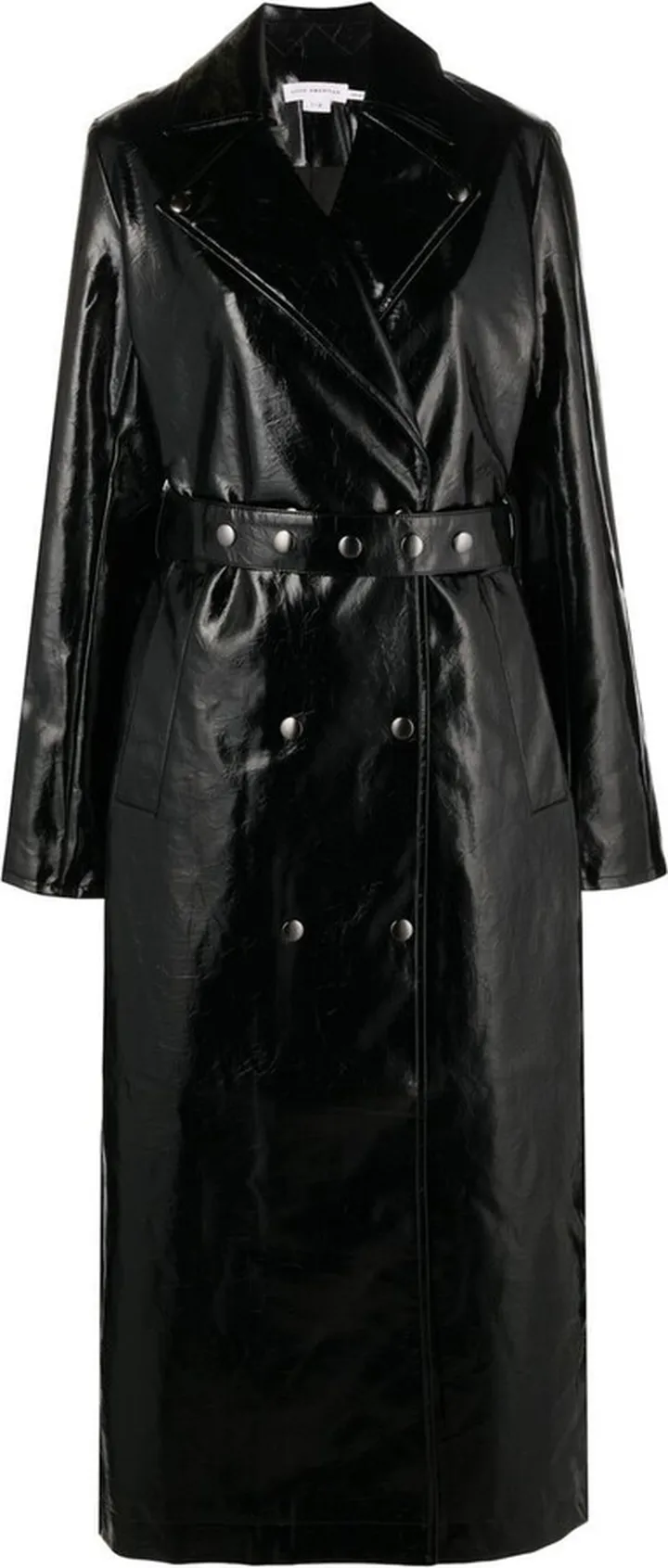 Faux Leather Trench Coat