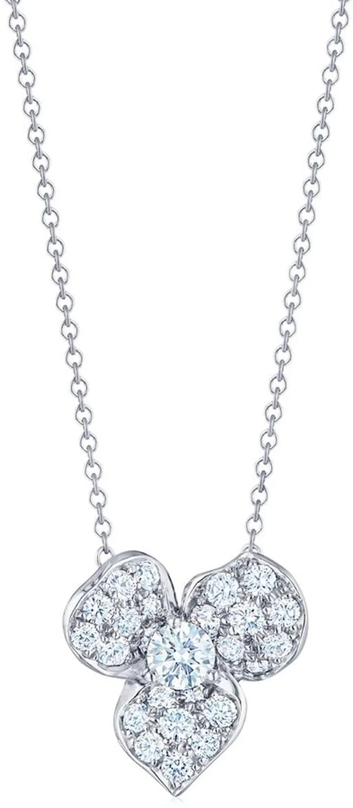 18kt White Gold Diamond Floral Pendant