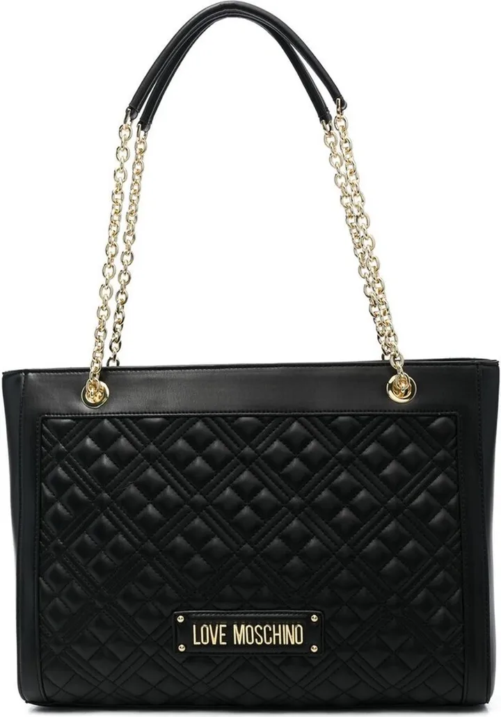 Logo-Plaque Quilted Tote Bag