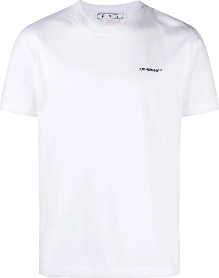 Wave Diag-Stripe Cotton T-Shirt