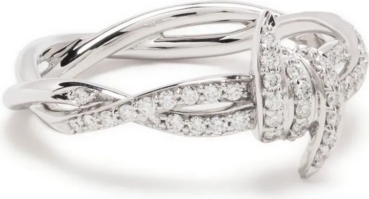 18K White Gold Forget Me Not Diamond Ring