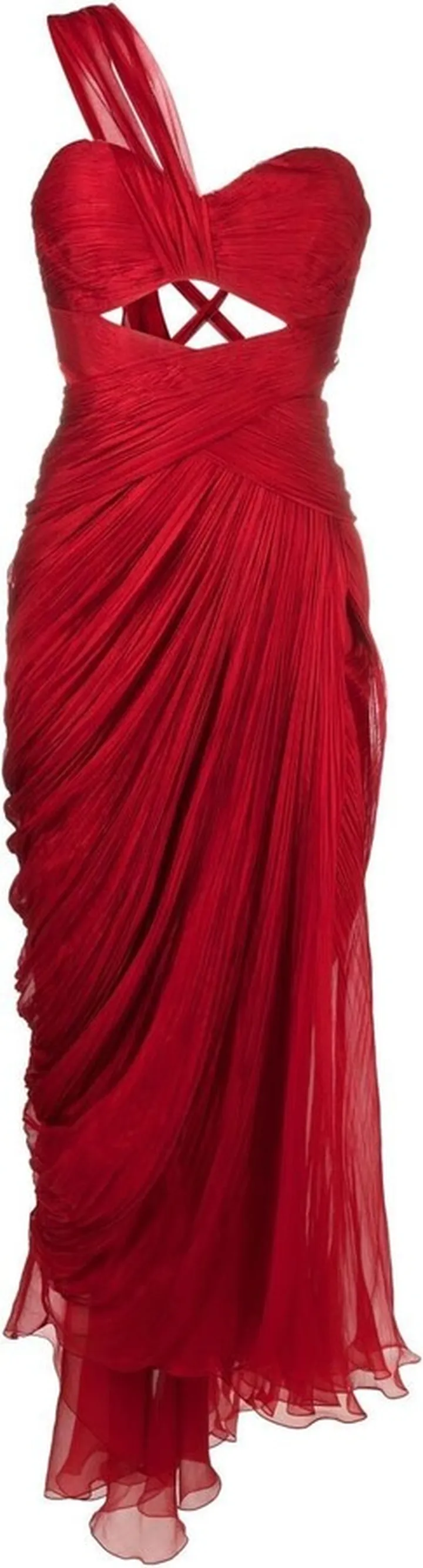 Amelia cut-out detail one-shoulder gown