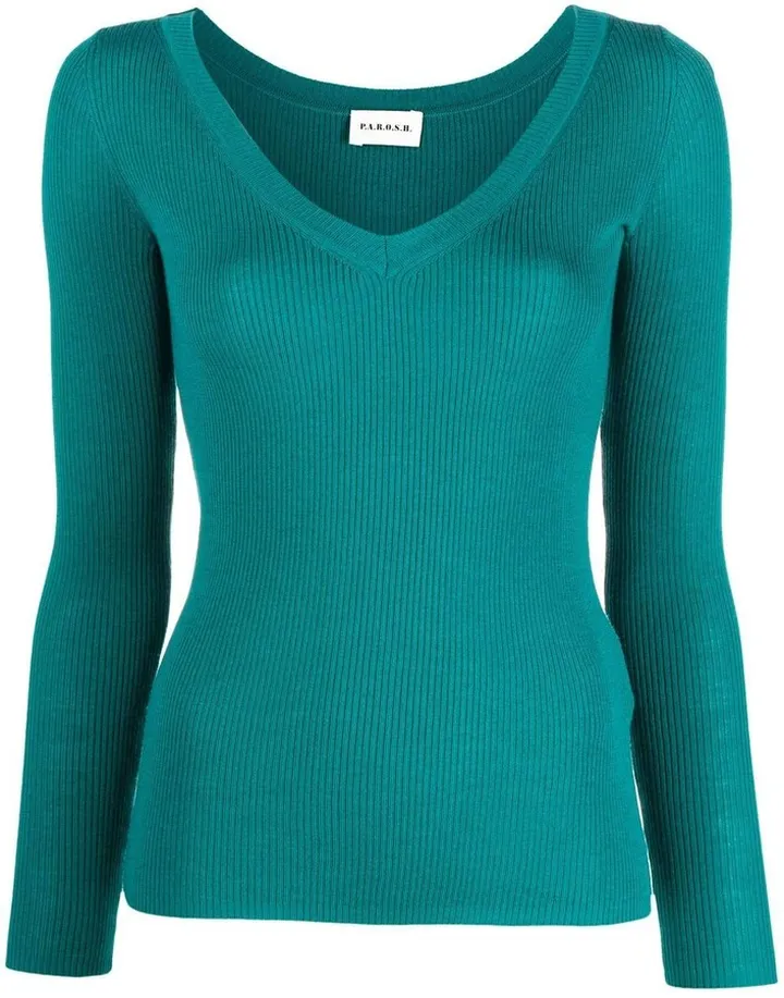 V-neck wool jumper