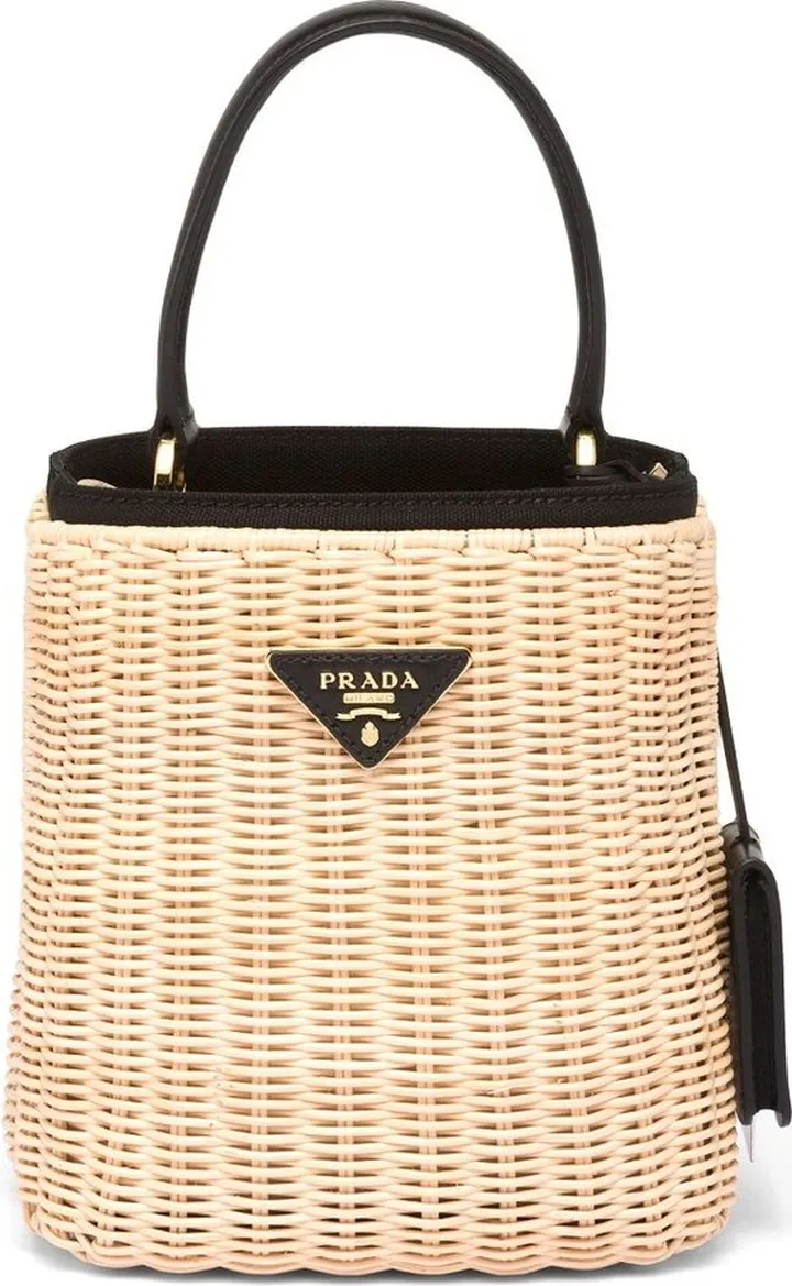 Panier wicker and canvas bag