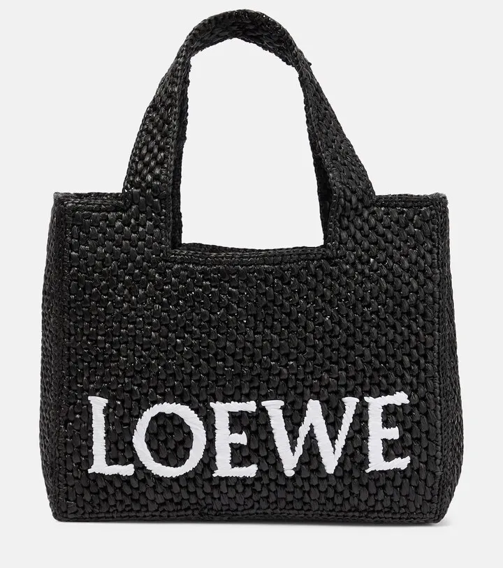 Logo woven tote bag