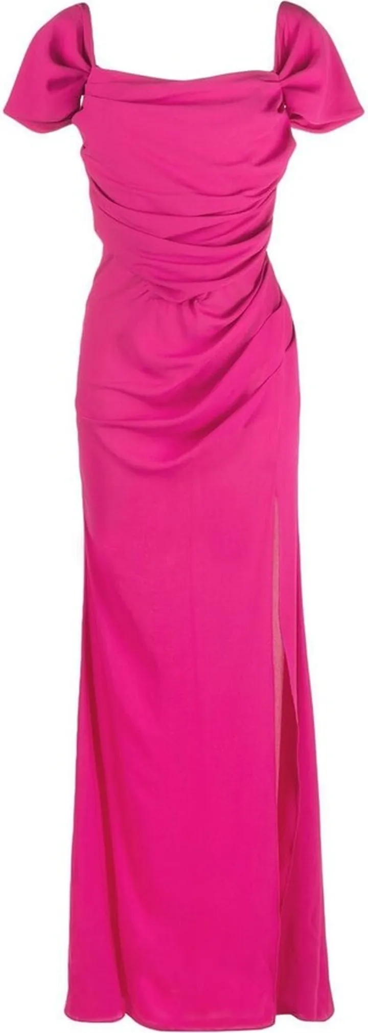 Drop-Shoulder Evening Gown