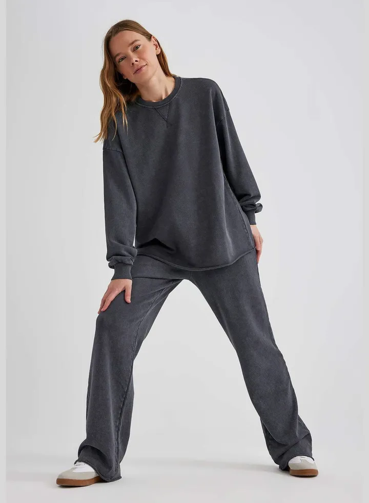 Woman Knitted Trousers Wide Leg