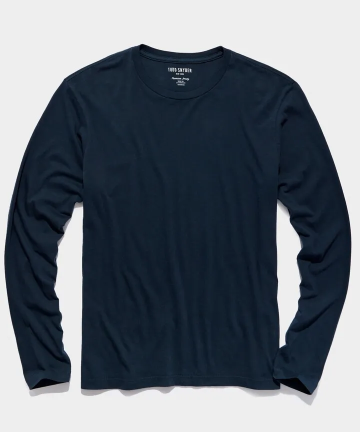 Made In L.A. Long Sleeve No Pocket Tee in Navy
