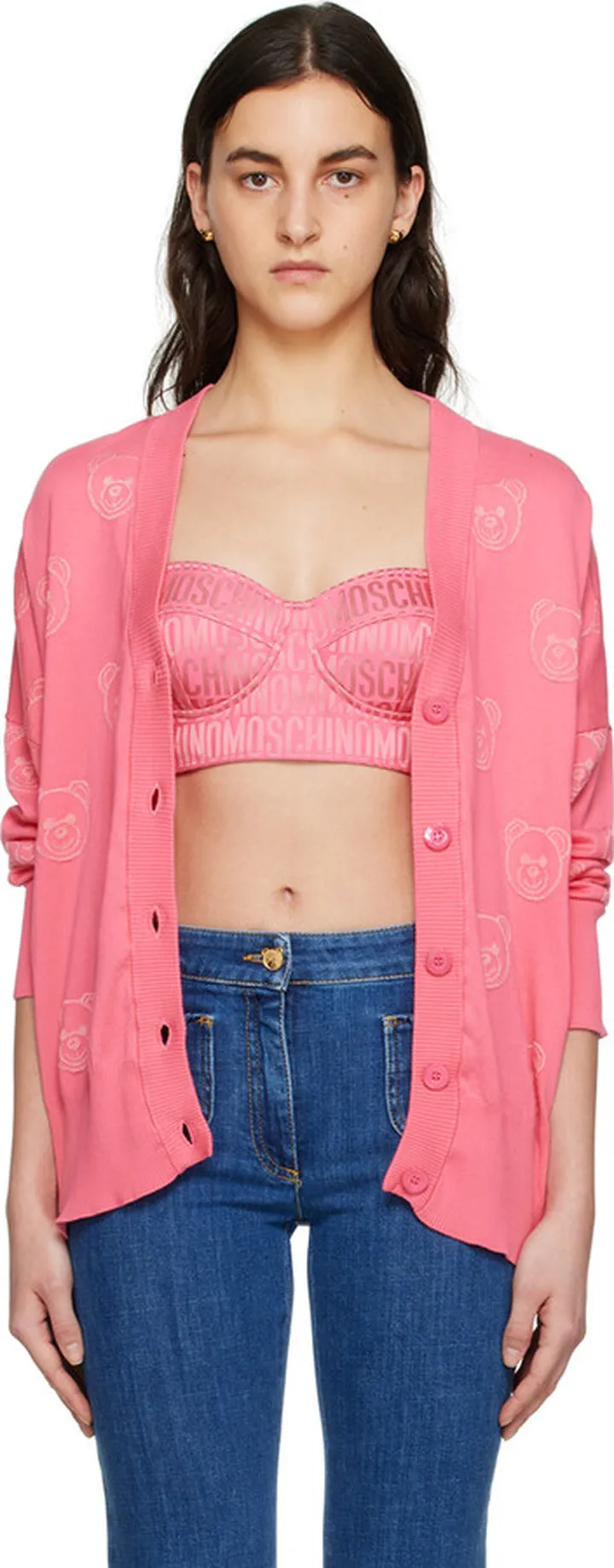 Moschino Pink Teddy Cardigan