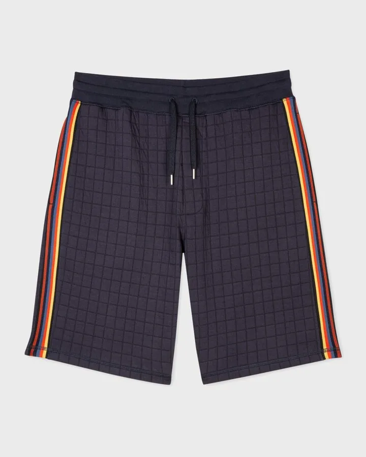 Men's Artist Stripe Grid Check Lounge Shorts