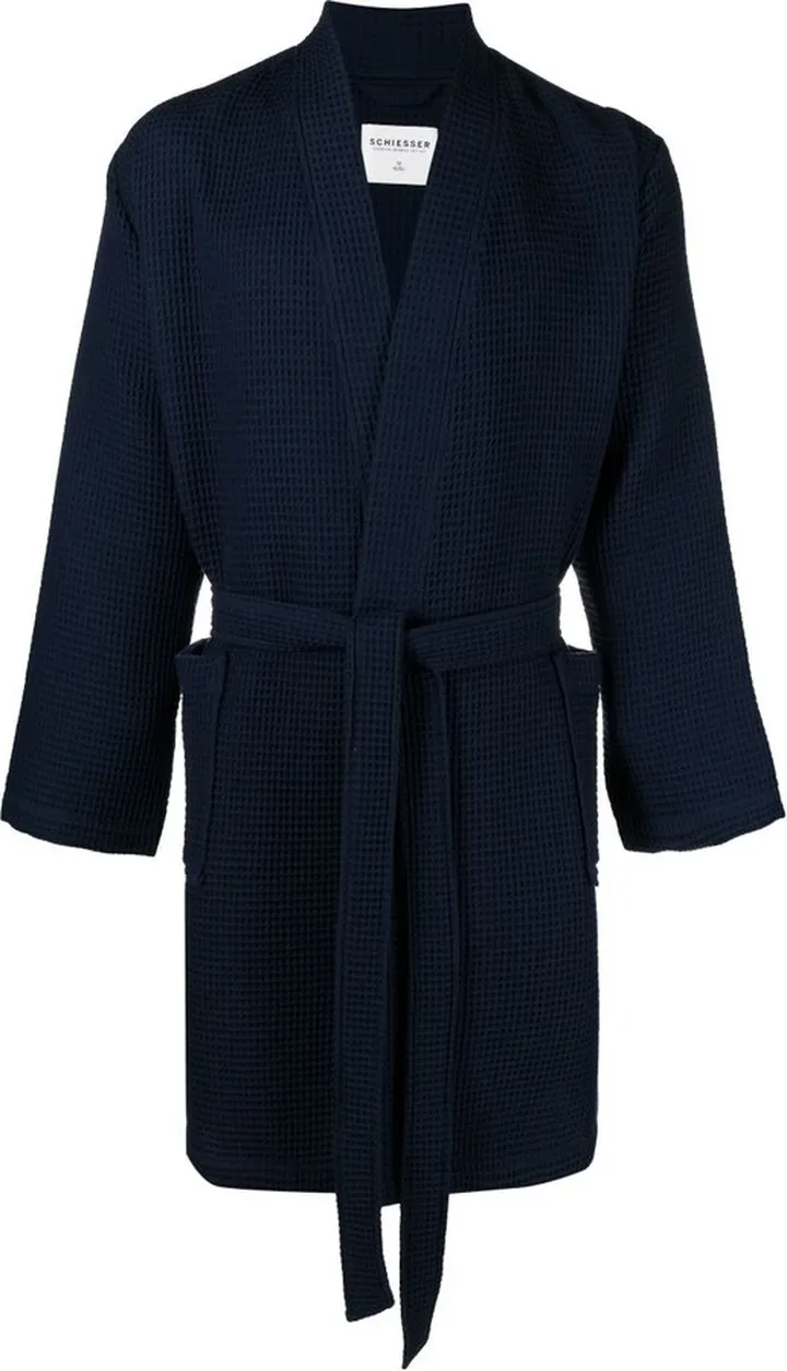 Blue Waffle Pique Bathrobe