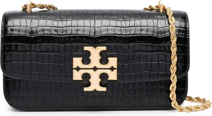 Crocodile-Embossed Crossbody Bag