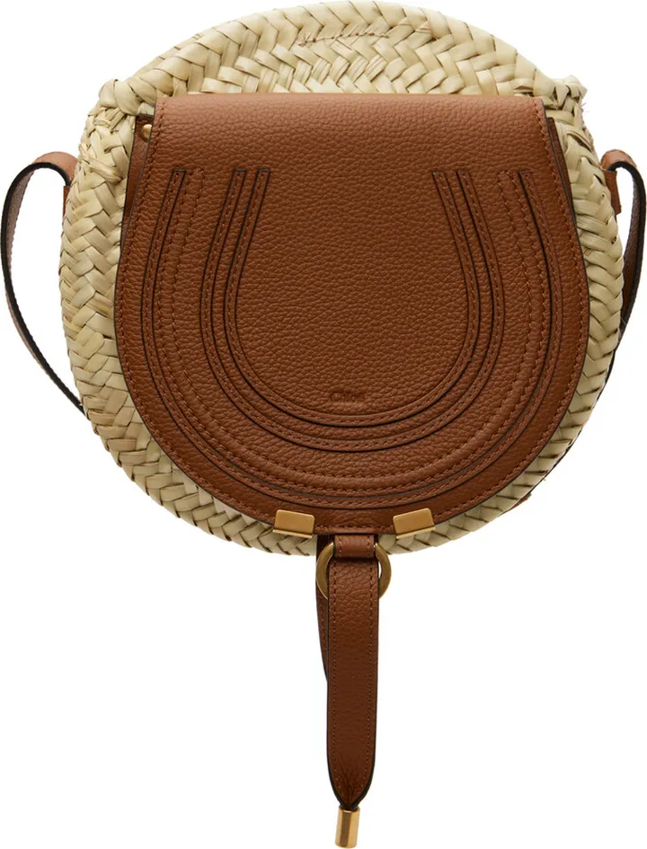 Chloé Tan & Brown Marcie Crossbody Basket Bag