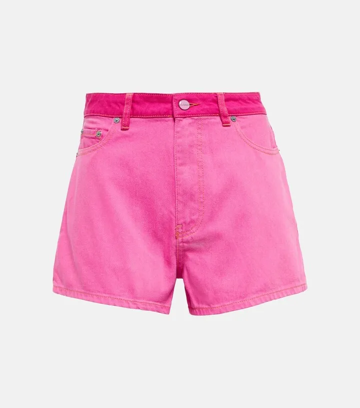 Degrade denim shorts