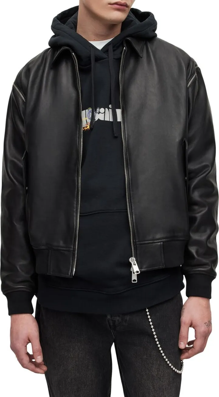 Wabi Oversize Leather Bomber Jacket