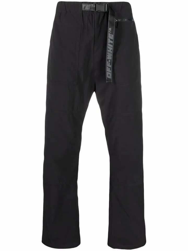 Industrial straight-leg trousers