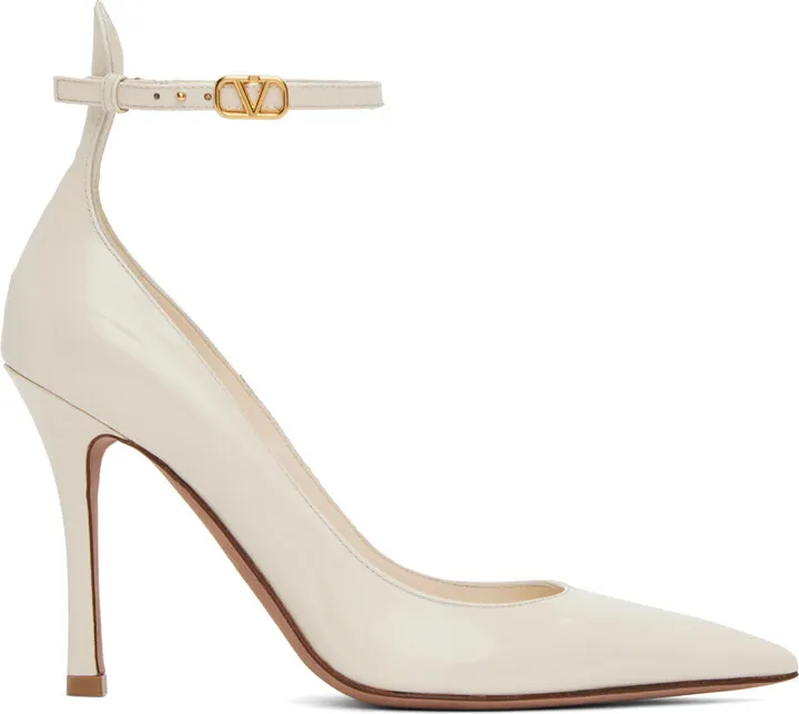 Valentino Garavani White Tan-Go Heels
